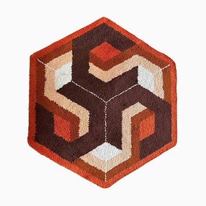 Mid-Century Hexagon Rug, Denmark, 1960s-TZ-1362421