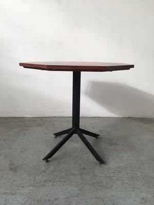 Mid-Century Hexagonal Rosewood Dining Table with Black Iron Structure-GGK-784523