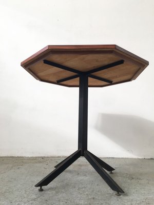 Mid-Century Hexagonal Rosewood Dining Table with Black Iron Structure-GGK-784523