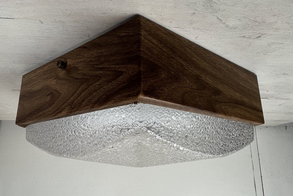 Mid-Century Hexogonal Flush Mount with Anthroposophical Accents