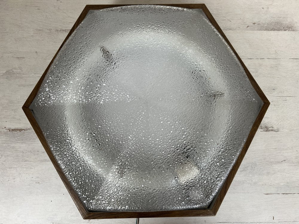 Mid-Century Hexogonal Flush Mount with Anthroposophical Accents