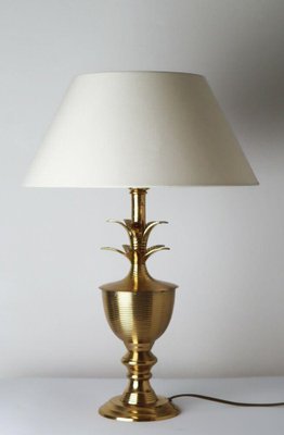 Mid-Century Hollywood Regency Brass Pineapple Leaf Table Lamp, 1970s-ESB-1376540