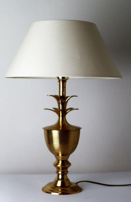 Mid-Century Hollywood Regency Brass Pineapple Leaf Table Lamp, 1970s-ESB-1376540