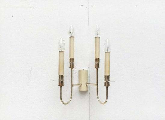 Mid-Century Hollywood Regency German Wall Chandelier Lamps from Vereinigte Werkstätten, 1960s, Set of 2-UAH-2028130