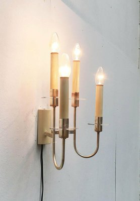 Mid-Century Hollywood Regency German Wall Chandelier Lamps from Vereinigte Werkstätten, 1960s, Set of 2-UAH-2028130