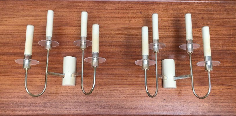 Mid-Century Hollywood Regency German Wall Chandelier Lamps from Vereinigte Werkstätten, 1960s, Set of 2-UAH-2028130