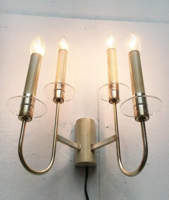 Mid-Century Hollywood Regency German Wall Chandelier Lamps from Vereinigte Werkstätten, 1960s, Set of 2-UAH-2028130