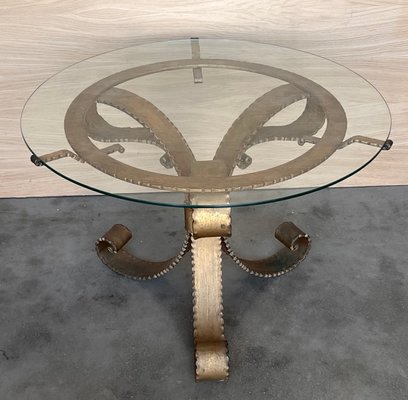 Mid-Century Hollywood Regency Gilt French Iron Cocktail Table, 1920s-PSK-2017240