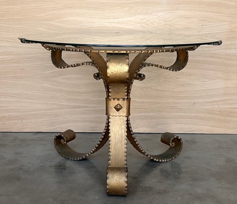 Mid-Century Hollywood Regency Gilt French Iron Cocktail Table, 1920s-PSK-2017240