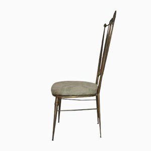 Mid-Century Hollywood Regency Style Brass Side Chair-KNM-561942