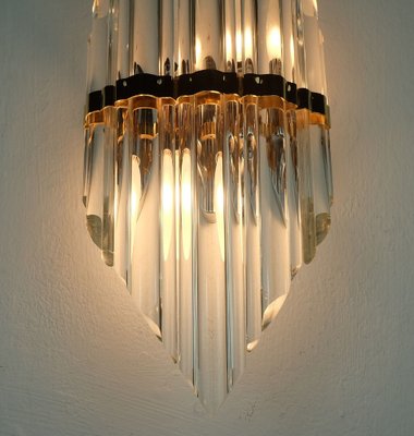 Mid-Century Hollywood Regency Style Metal Wall Sconce with Glass Rods-FH-1811794