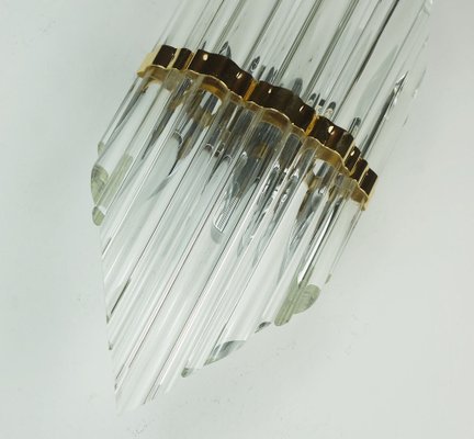 Mid-Century Hollywood Regency Style Metal Wall Sconce with Glass Rods-FH-1811794