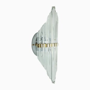 Mid-Century Hollywood Regency Style Metal Wall Sconce with Glass Rods-FH-1811794