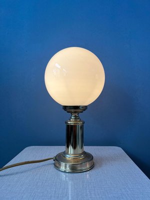 Mid-Century Hollywood Regency Table Lamps in Golden Opaline Glass,1970s, Set of 2-ZBK-1405885