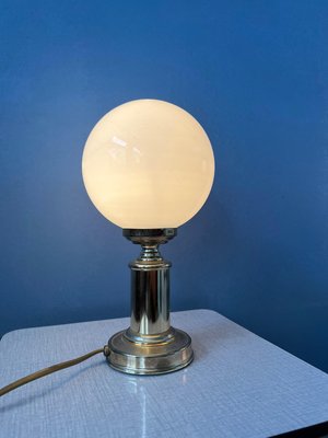 Mid-Century Hollywood Regency Table Lamps in Golden Opaline Glass,1970s, Set of 2-ZBK-1405885