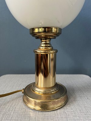 Mid-Century Hollywood Regency Table Lamps in Golden Opaline Glass,1970s, Set of 2-ZBK-1405885