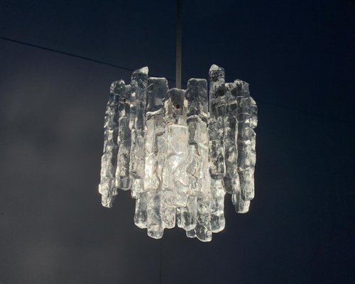 Mid-Century Ice Glass Chandelier from Kalmar-UAH-1078707