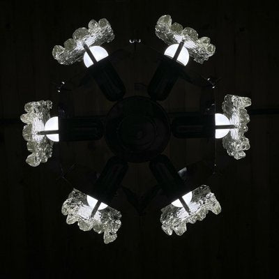 Mid-Century Ice Murano Glass Chandelier, Italy, 1970s-WQC-1703493