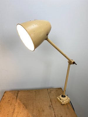 Mid-Century Industrial Beige Table Lamp, 1960s-CGF-666317