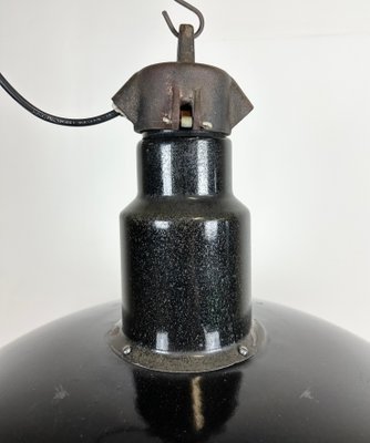 Mid-Century Industrial Black Enamel Factory Lamp, 1950s-CGF-1435849