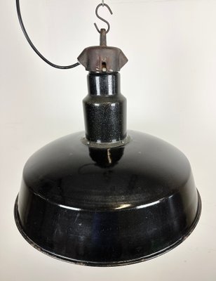 Mid-Century Industrial Black Enamel Factory Lamp, 1950s-CGF-1435849