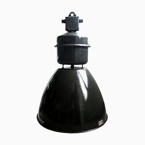 Mid-Century Industrial Black Enamel Factory Pendant Lamp-BLS-887335