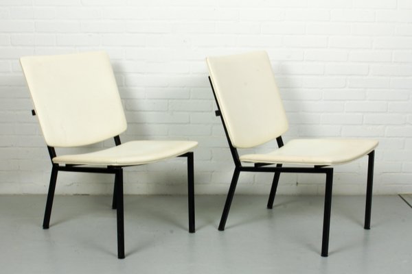 Mid-Century Industrial Black Metal Tube Lounge Chairs, Set of 2-ZA-580971