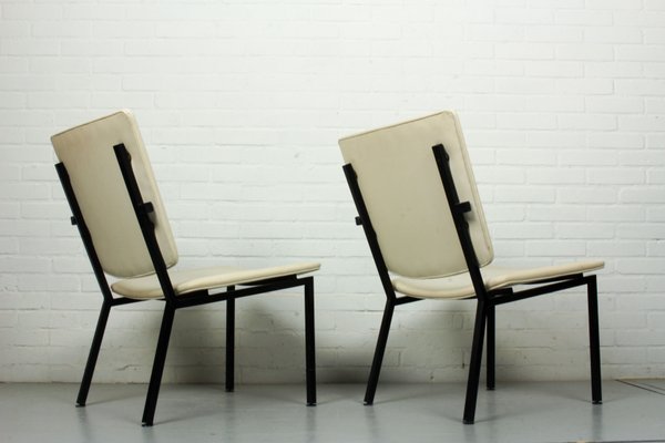 Mid-Century Industrial Black Metal Tube Lounge Chairs, Set of 2-ZA-580971