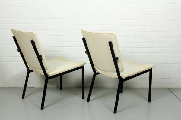 Mid-Century Industrial Black Metal Tube Lounge Chairs, Set of 2-ZA-580971