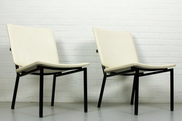 Mid-Century Industrial Black Metal Tube Lounge Chairs, Set of 2-ZA-580971