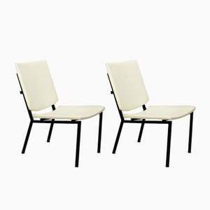 Mid-Century Industrial Black Metal Tube Lounge Chairs, Set of 2-ZA-580971