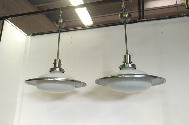 Mid-Century Industrial Ceiling Lamps, 1960s, Set of 2-KY-693676