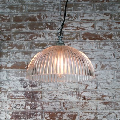 Mid-Century Industrial Glass Ceiling Lamp from Holophane-BLS-574611