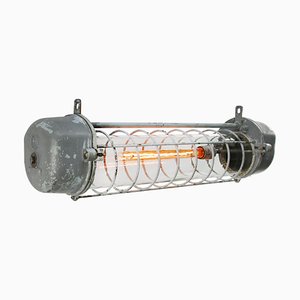 Mid-Century Industrial Grey Aluminium & Glass Ceiling Lamp-BLS-850991