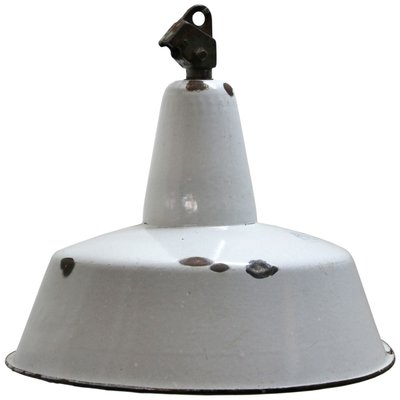 Mid-Century Industrial Light Gray Enamel Pendant Lamp-BLS-884808