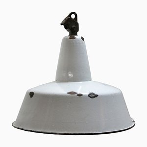 Mid-Century Industrial Light Gray Enamel Pendant Lamp-BLS-884808