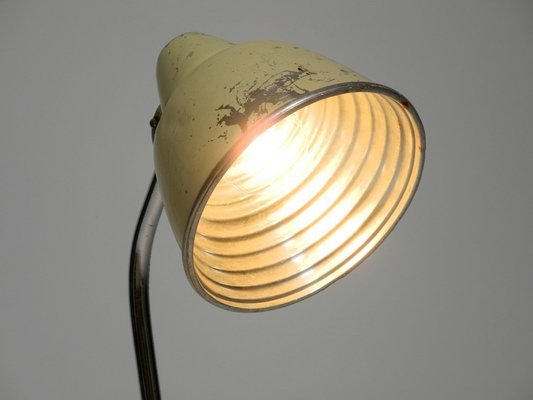 Mid-Century Industrial Metal Table Lamp in Beige from Helo Leuchten, 1950s-RR-1724943