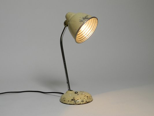 Mid-Century Industrial Metal Table Lamp in Beige from Helo Leuchten, 1950s-RR-1724943