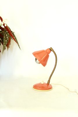 Mid-Century Industrial Orange Table Lamp, Italy, 1950s-HUY-1749003