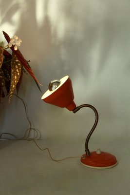 Mid-Century Industrial Orange Table Lamp, Italy, 1950s-HUY-1749003