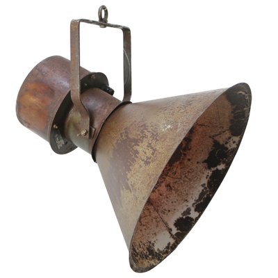 Mid-Century Industrial Rust Brown Metal Pendant Lamp-BLS-1732275