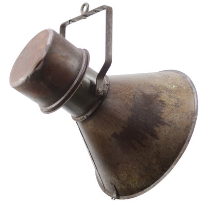 Mid-Century Industrial Rust Brown Metal Pendant Lamp-BLS-1732275