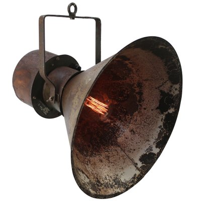 Mid-Century Industrial Rust Brown Metal Pendant Lamp-BLS-1732275