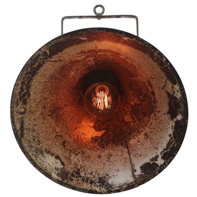 Mid-Century Industrial Rust Brown Metal Pendant Lamp-BLS-1732275