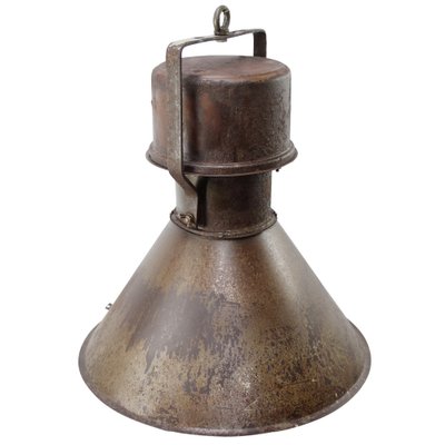 Mid-Century Industrial Rust Brown Metal Pendant Lamp-BLS-1732275