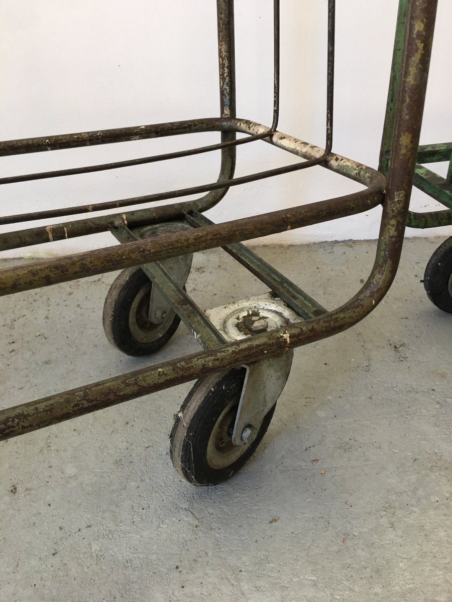 Mid-Century Industrial Style Trolleys, Set of 2