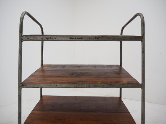 Mid-Century Industrial Trolley With Shelves-TZ-1185423