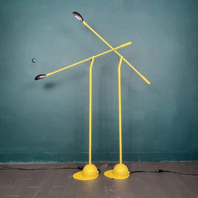 Mid-Century Industrial Yellow Floor Lamps, Yugoslavia, 1960s, Set of 2-WQC-1017608