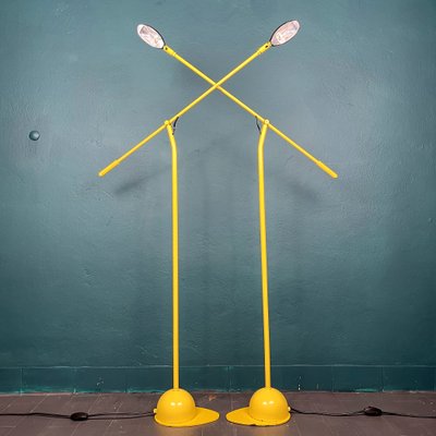 Mid-Century Industrial Yellow Floor Lamps, Yugoslavia, 1960s, Set of 2-WQC-1017608