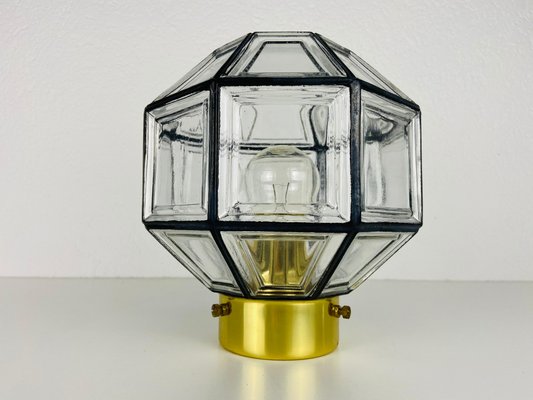 Mid-Century Iron and Bubble Glass Flush Mount from Glashütte Limburg, 1960s-PUK-933491